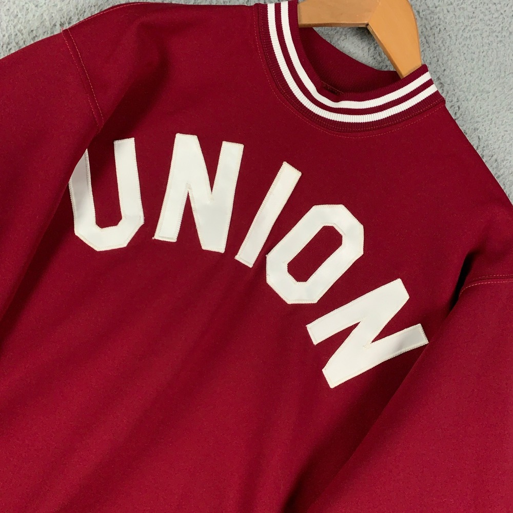 Vintage 60s Speedline Union College Sweatshirt Mens Large Burgundy Crew Varsity